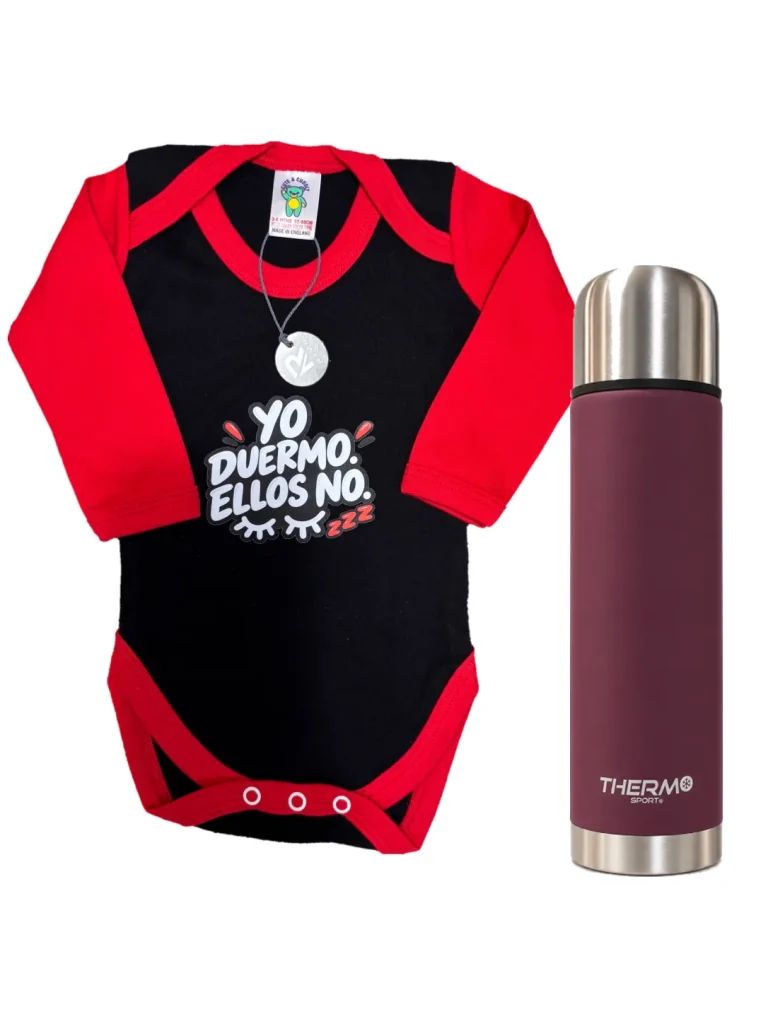 Body Yo duermo. Ellos no de RIVN STUDIO, 3-6 meses, pack con termo
